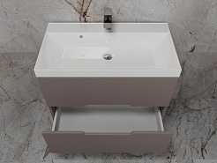 Style Line Тумба с раковиной Матис 80 подвесная тауп темный – фотография-10